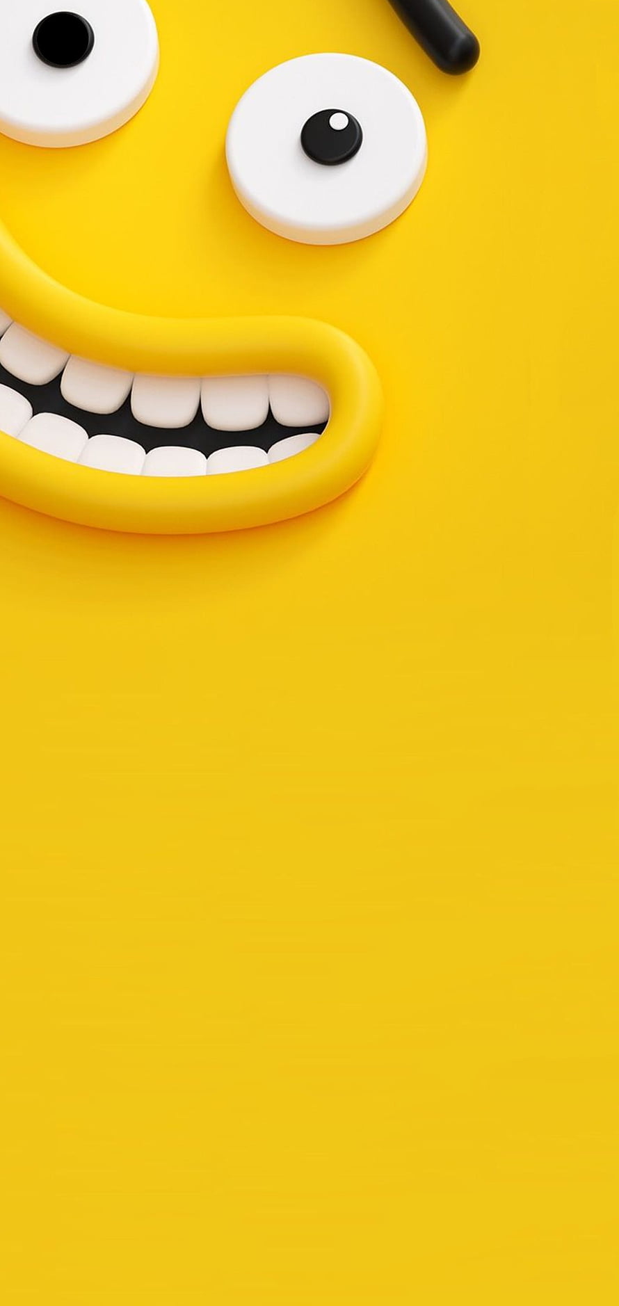 3D Rendered Yellow Smiley Face With Big Teeth And Googly Eyes HD phone wallpaper