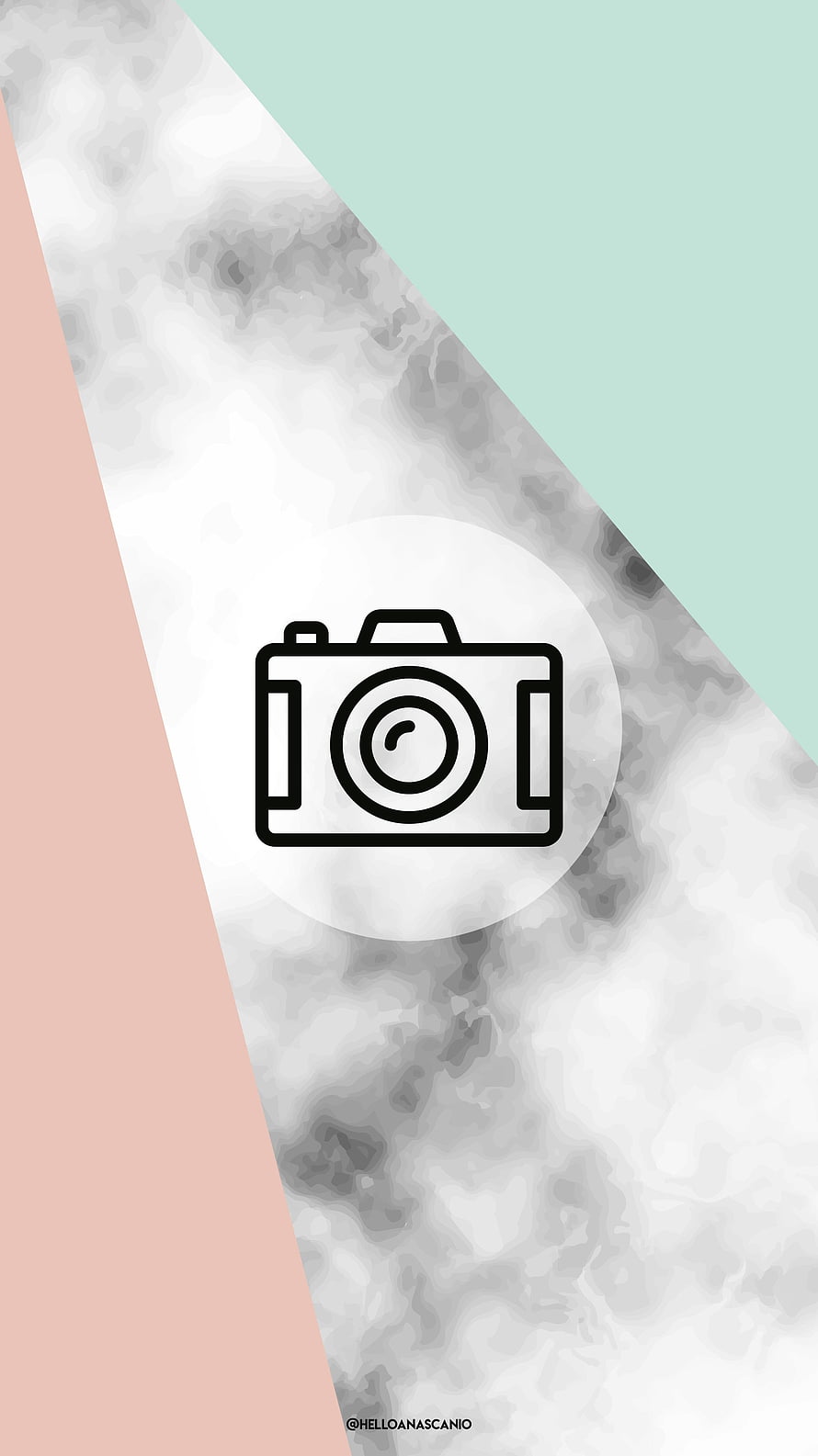 Minimalist Camera Icon on Marble and Pastel Geometric Background HD phone wallpaper