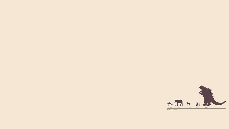 Godzilla as Japan's National Animal Size Comparison Wallpaper HD wallpaper