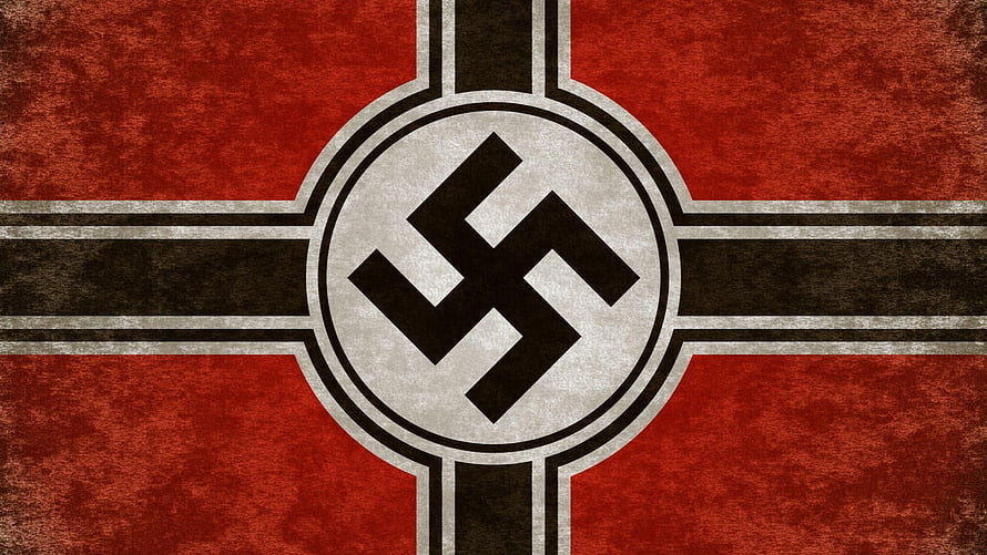 Vintage Nazi Party Flag Design With Distressed Texture And Cross Pattern HD wallpaper