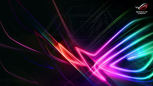 Republic of Gamers ROG Neon Abstract Wallpaper HD wallpaper