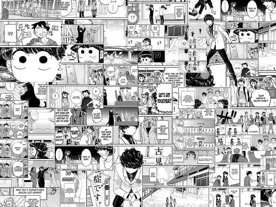 Haikyuu!! Manga Panel Collage Featuring Komiya and Team Interactions, Manga Panel Backgrounds, #manga panel HD wallpaper