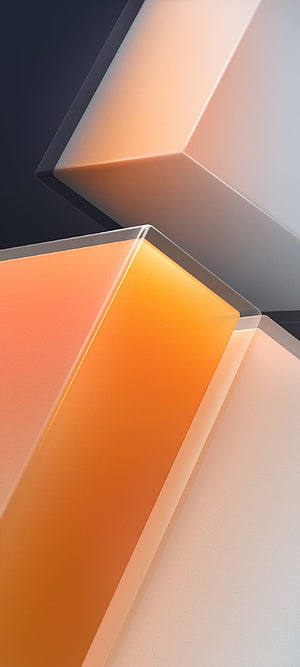 Abstract Geometric Shapes With Warm Orange And Soft White Gradients HD phone wallpaper