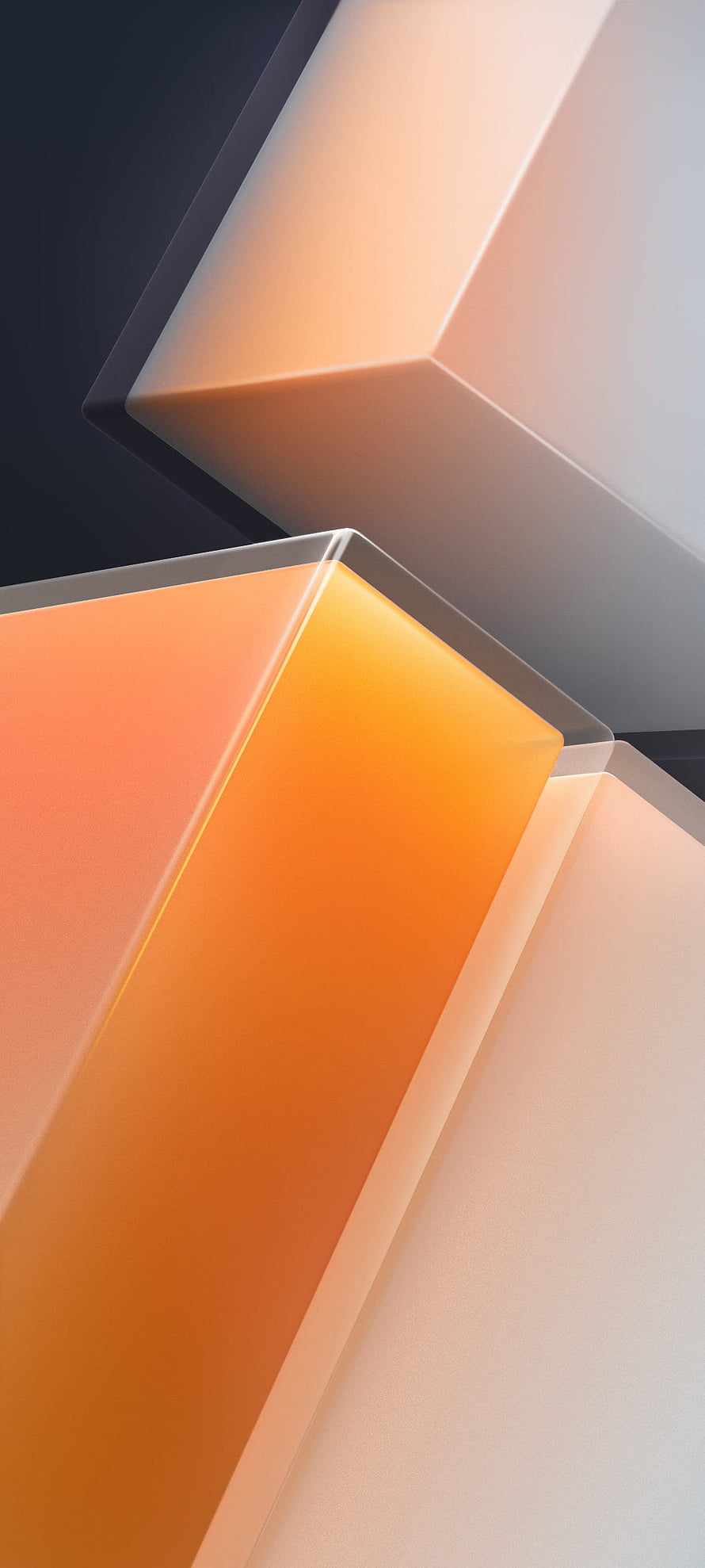 Abstract Geometric Shapes With Warm Orange And Soft White Gradients HD phone wallpaper