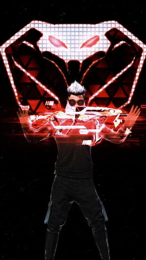 Fire Cobra Gaming Character with Red Holographic Overlay and Cyberpunk Aesthetic HD phone wallpaper
