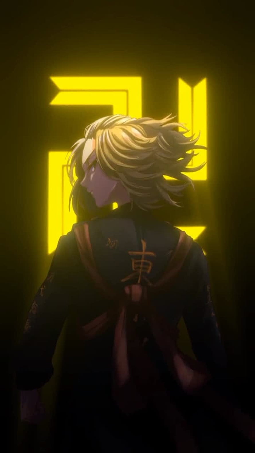 Zenitsu Agatsuma from Demon Slayer Anime in Dark Yellow Neon Light HD phone wallpaper