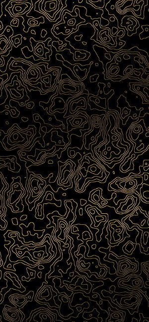 Abstract Gold Topographic Contour Lines on Black Background HD phone wallpaper