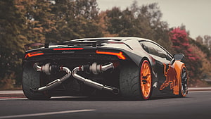 Lamborghini Huracan with Red Bull Racing Livery and Custom Exhaust HD wallpaper