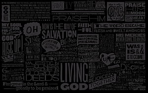 Black and White Christian Typography Art Featuring Bible Verses and Faithful Words HD wallpaper
