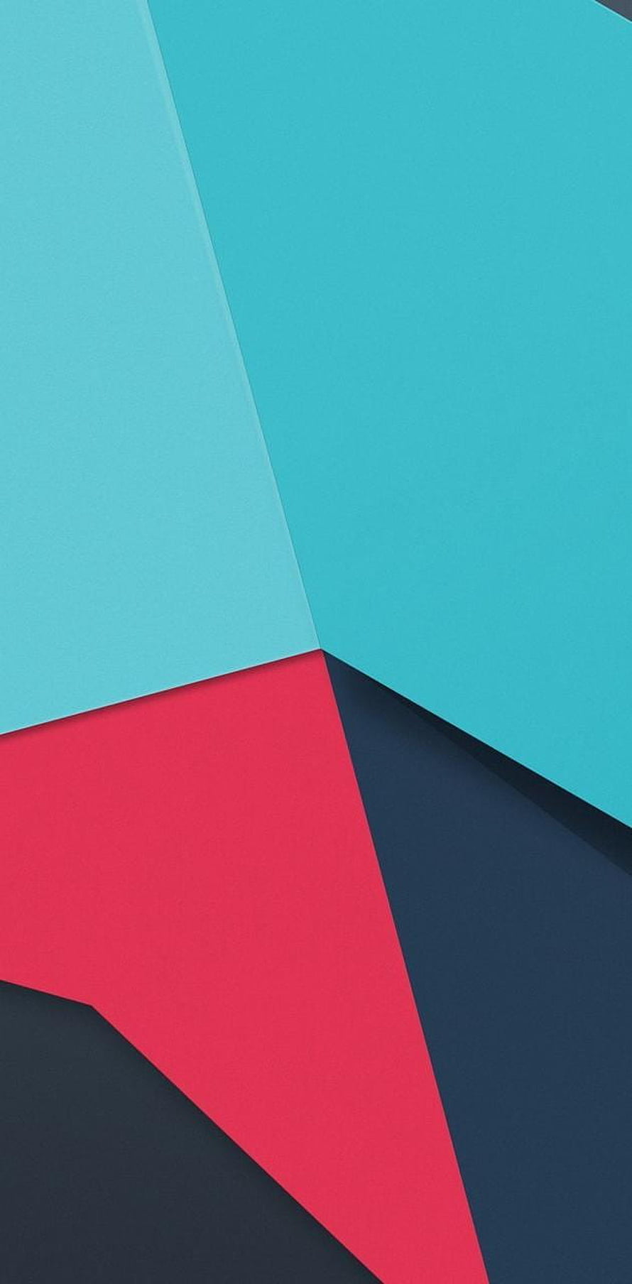 Minimalist Geometric Abstract Wallpaper with Teal, Red, and Dark Blue Triangles HD phone wallpaper