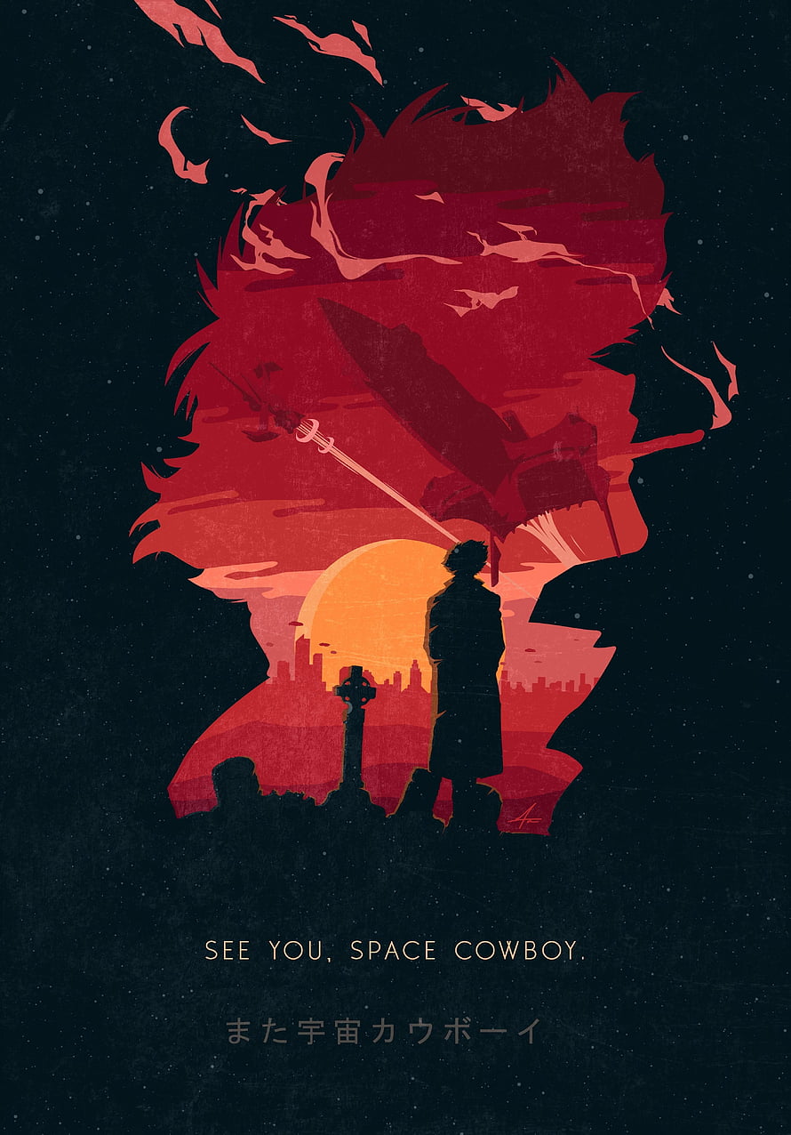 Cowboy Bebop Spike Spiegel Minimalist Poster Artwork HD phone wallpaper