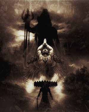 Lankesh and Ravana in Epic Mythological Confrontation HD phone wallpaper