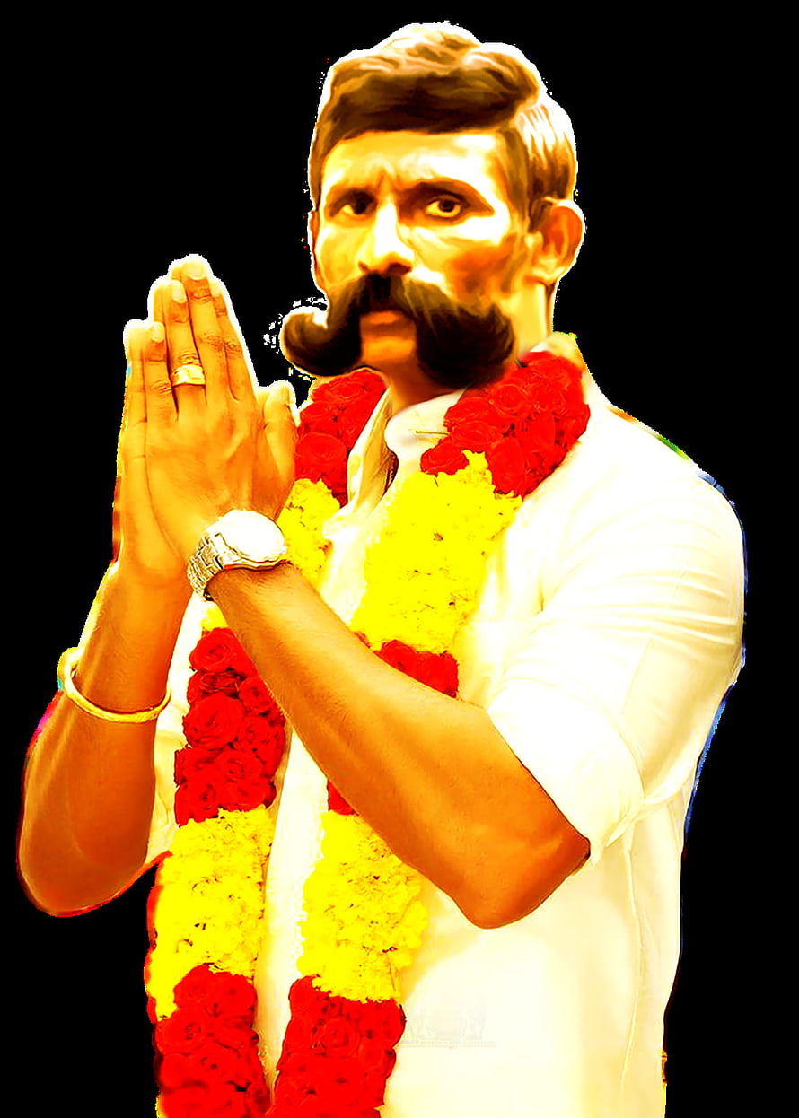 Veerappan Vanniyar Sangam Portrait With Floral Garland And Prayer Gesture HD phone wallpaper
