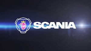 Scania V8 Racing Team Logo With Lion Crest On Dark Background HD wallpaper