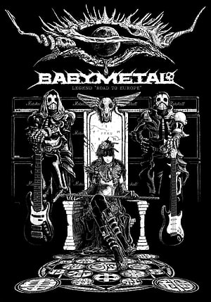 BABYMETAL Legend Road to Europe Black and White Gothic Illustration HD phone wallpaper