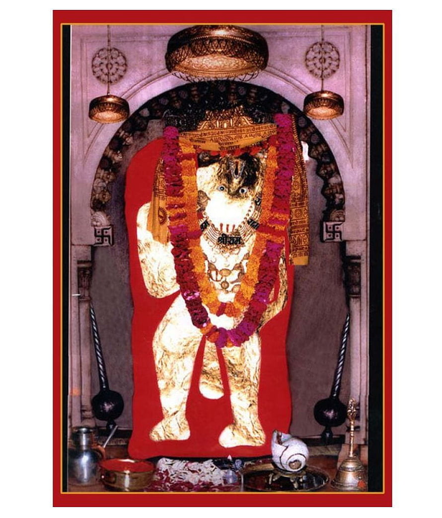 Golden Hanuman Statue in Temple Shrine with Flower Garlands and Ritual Offerings, Otil Mehandipur Balaji Hanuman Ji Print Paper Paper Wall Poster Without Frame: Buy Otil Mehandipur Balaji Hanuman Ji Print Paper Paper Wall Poster Without Frame at Best Price in India on Snapdeal, #mehandipur balaji HD phone wallpaper