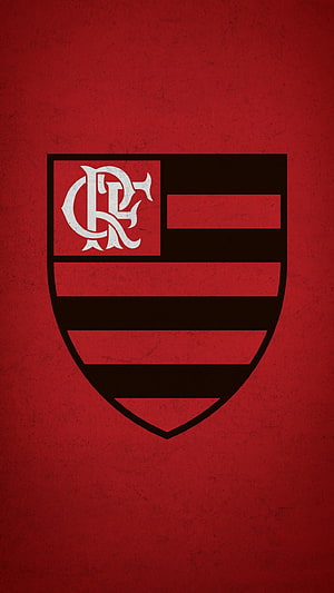 Flamengo Football Club Shield Emblem on Textured Red Background HD phone wallpaper