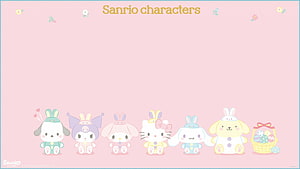 Cute Sanrio Characters Easter Bunny Lineup Wallpaper HD wallpaper