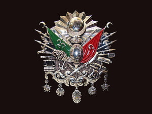 Ottoman Empire Imperial Emblem with Crossed Flags and Military Symbols, Ottoman, ottoman empire, Ottoman signature ::, #ottoman empire HD wallpaper
