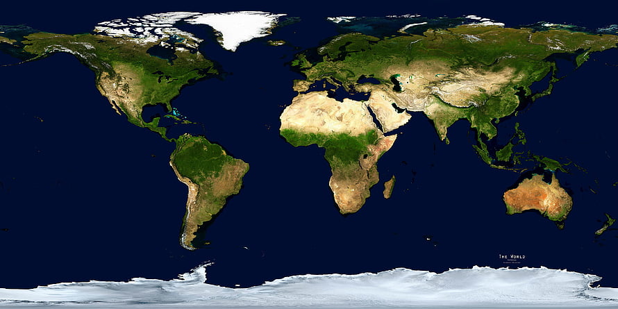 Full Earth Satellite View with Continents and Oceans HD wallpaper