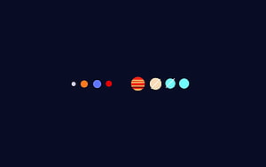 Minimalist Solar System Planets on Dark Space Background HD wallpaper