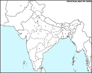 Political Map of India Showing States and Union Territories Outlines HD wallpaper
