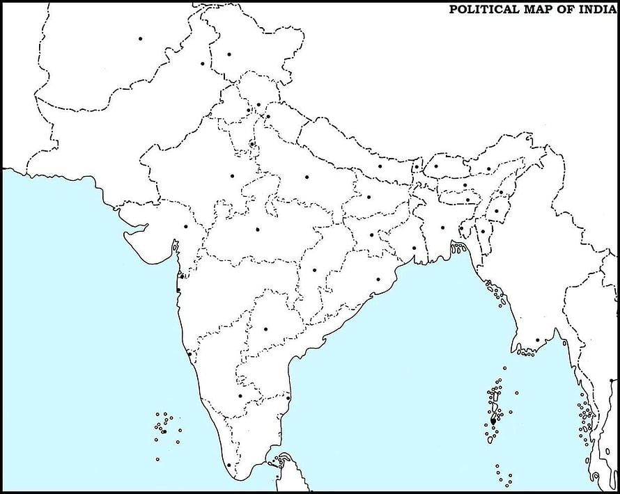 Political Map of India Showing States and Union Territories Outlines HD wallpaper
