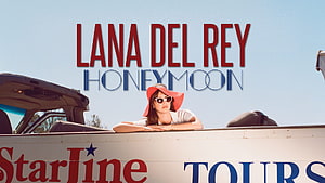 Lana Del Rey Honeymoon Album Artwork Featuring Woman in Red Hat on Tour Bus, Nostalgic News: Lana Del Rey's Honeymoon was released 5 years ago, honeymoon lana del rey HD wallpaper