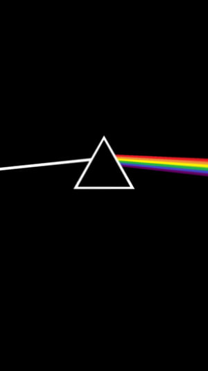 Pink Floyd Dark Side of the Moon Prism and Rainbow Spectrum on Black Background HD phone wallpaper