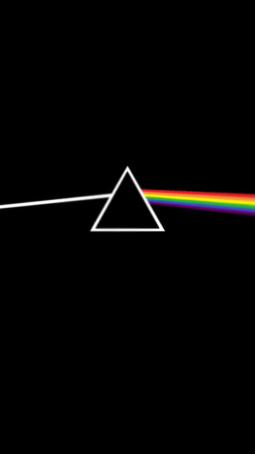Pink Floyd Dark Side of the Moon Prism and Rainbow Spectrum on Black Background HD phone wallpaper