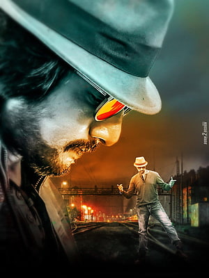 Kiccha Sudeep Cinematic Portrait with Fedora and Sunglasses on Railway Tracks HD phone wallpaper