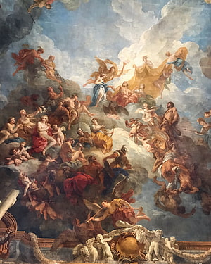The Apotheosis of Hercules by François Lemoyne in the Salon d'Hercule at Versailles HD phone wallpaper