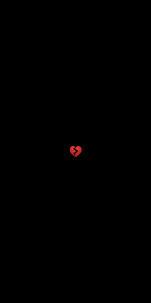 Minimalist Broken Heart Icon on Black Background HD phone wallpaper
