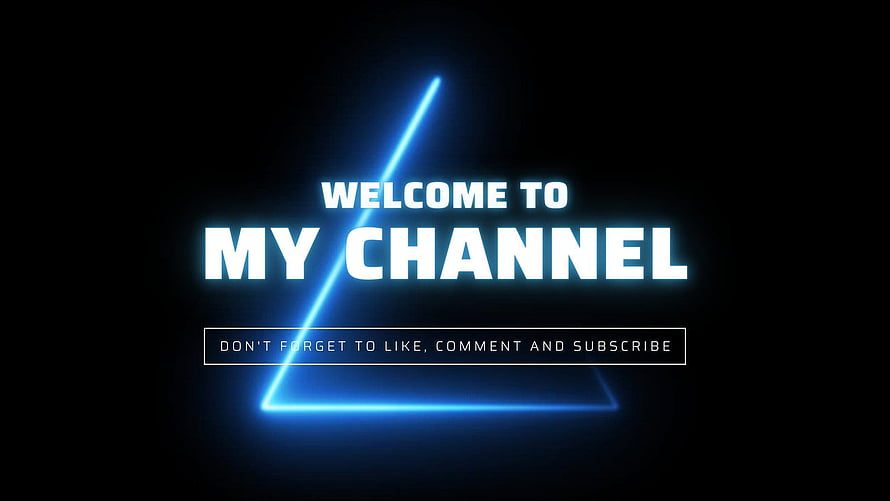 Neon Blue Triangle YouTube Channel Intro Template with Welcome Text HD wallpaper
