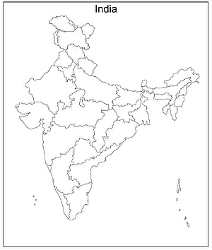 Blank Political Map of India with State Boundaries for Educational Use HD phone wallpaper