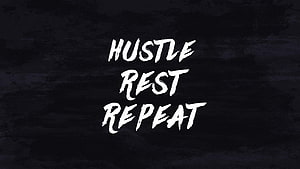 Hustle Rest Repeat Motivational Quote on Dark Textured Background HD wallpaper