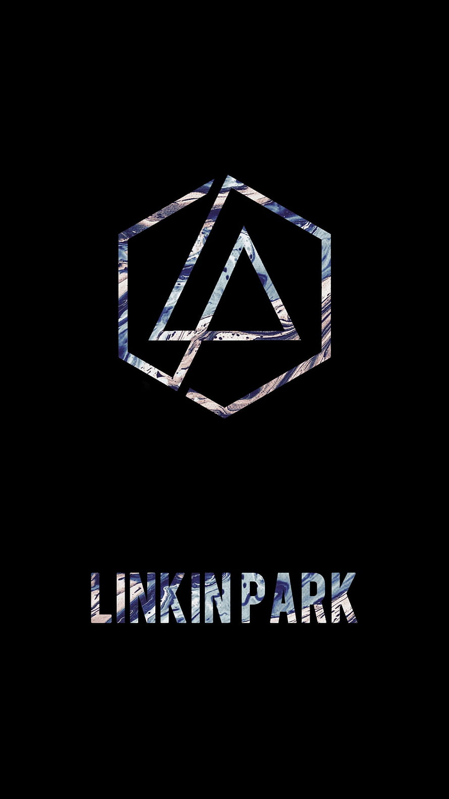 Linkin Park Marble Logo on Black Background HD phone wallpaper