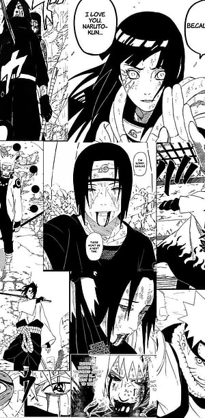 Naruto Manga Panels Featuring Sasuke and Naruto in Emotional Black and White Comic Scenes HD phone wallpaper