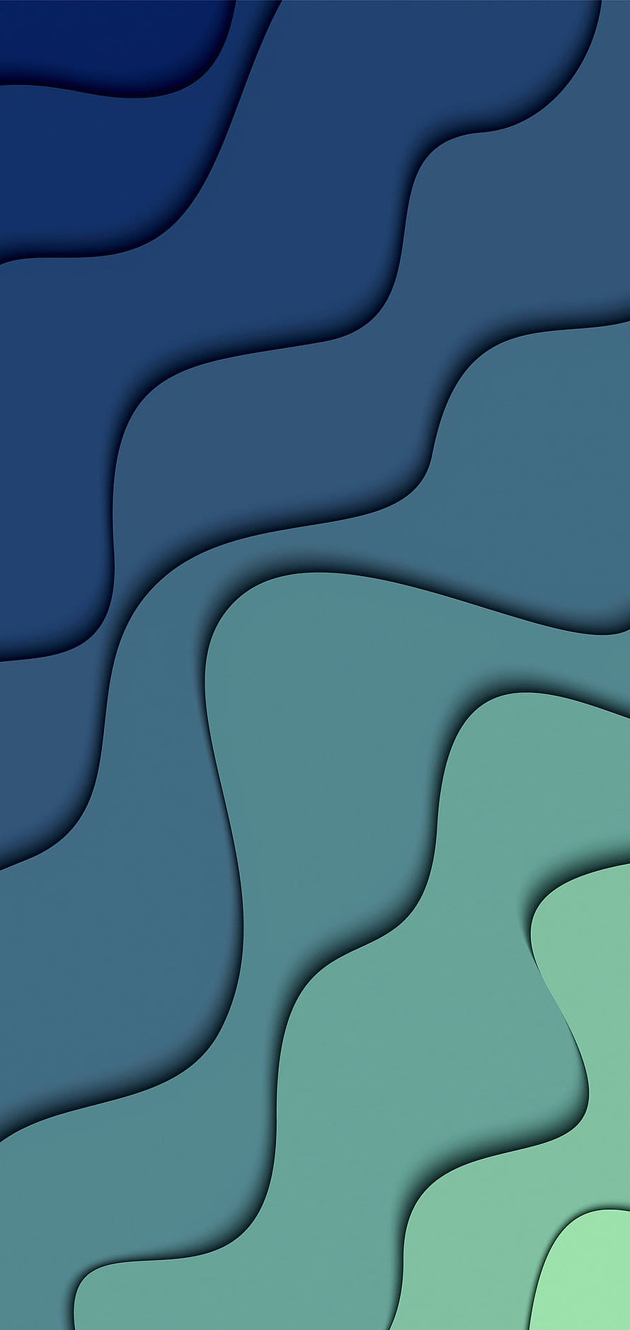 Abstract Blue and Green Gradient Waves Wallpaper HD phone wallpaper