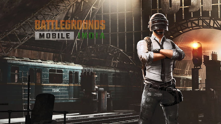 Battlegrounds Mobile India character standing at train station with helmet and tactical gear HD wallpaper