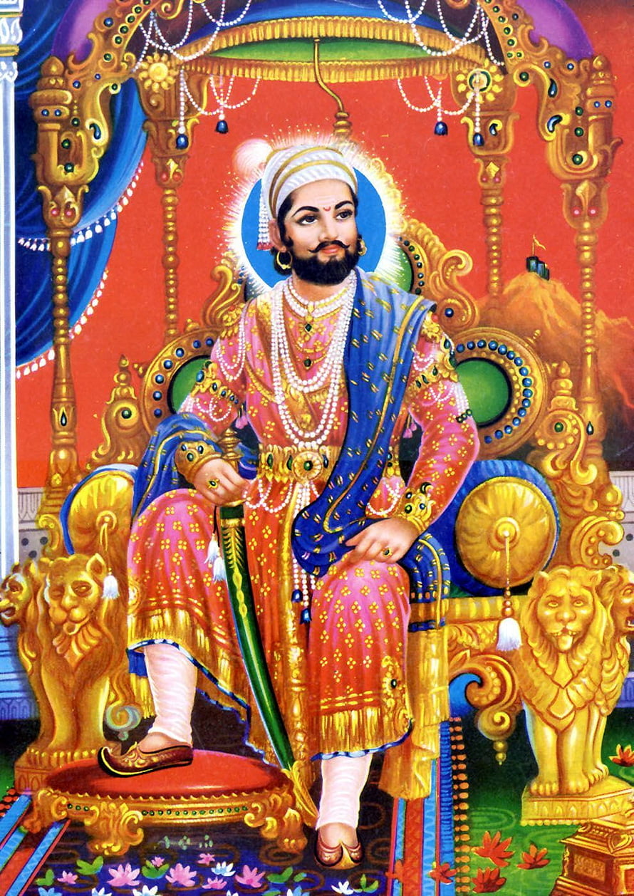 King Prithviraj Chauhan Sitting on Golden Throne with Sword and Lions HD phone wallpaper
