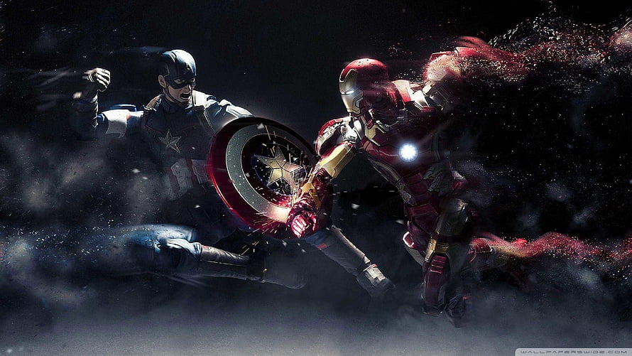 Captain America and Iron Man Clash in Epic Cinematic Battle Scene, Iron Man Captain America Vs Iron Man ❤, iron man HD wallpaper