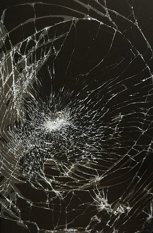 Shattered Glass Texture With Impact Fracture Pattern On Dark Background HD phone wallpaper