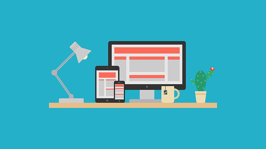 Flat Design Illustration of Responsive Web Layouts on Desktop, Tablet, and Smartphone Devices HD wallpaper