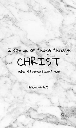 Philippians 4:13 Bible Verse on White Marble Background HD phone wallpaper