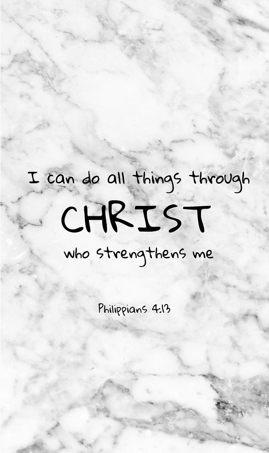 Philippians 4:13 Bible Verse on White Marble Background HD phone wallpaper