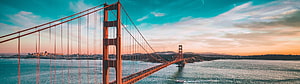 Golden Gate Bridge Sunset View With San Francisco Skyline And Ocean Waters HD wallpaper