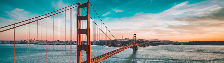 Golden Gate Bridge Sunset View With San Francisco Skyline And Ocean Waters HD wallpaper