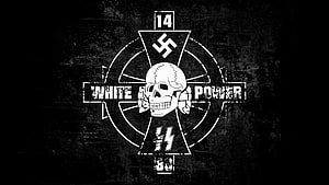 Black and White Skull Cross Graphic with Distressed Grunge Texture HD wallpaper