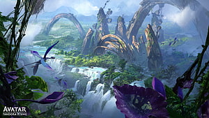 Avatar The Way of Water Pandora Rising Concept Art Waterfall Landscape HD wallpaper